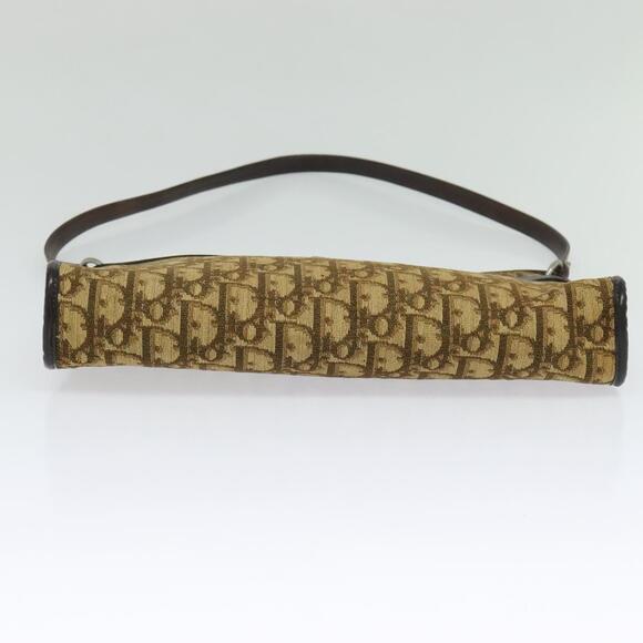 DIOR Trotter Canvas Shoulder Bag Brown Gold - Picture 9 of 12